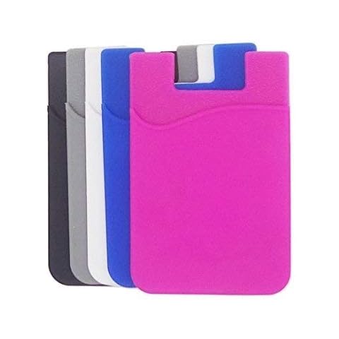 Kaptin 10 Pack Cell Phone Card Holder Wallet, 3M Adhesive Card Sleeve Silicone Stick-on Card Pouch Sleeve Pocket for Smartphones, Table, Refrigerator, Door Cover