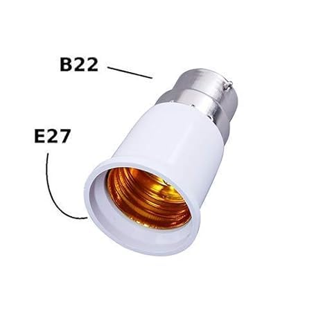 Image of GreyWings B22 to E27 Converter Lamp Holder Adapter - White Plastic Bulb Base Socket, Pin to Screw Converter for LED & CFL Bulbs, Pack of 4