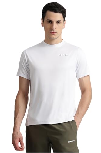 Image of Reebok Men's Polyester Gym T-Shirt - Moisture Wicking Sports T-Shirt for Men | Workout Running Training Tshirt for Men | Half Sleeve Active Tee