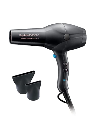 Diva Pro Styling Rapida 4000 Pro Cabello Secadora Profesional Con Acondicionamiento Iónico, 2200 W, Onyx 750 g