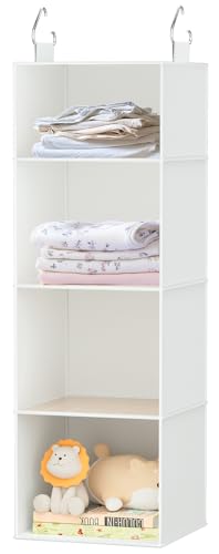 VERONLY Hanging Closet Organizer with Bamboo Shelves - Foldable Closet