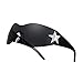 FEISEDY Y2K Sunglasses for Women Men 2000s Fashion Rimless Wrap Around Frameless Star Sun Glasses B9090