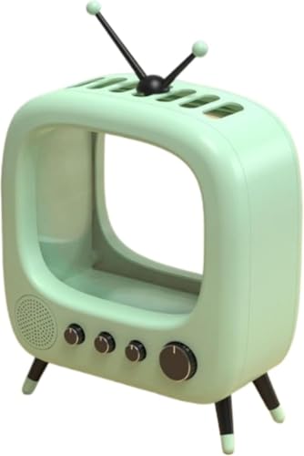 Arfobug デスクトップテレビ水槽、小さくてかわいいミニ水族館、テレビの形、レトロ、マイクロランドスケープ生態学的闘魚、光加熱デスクトップ装飾品付き熱帯魚、リビングルームの造園 (初心者向けハッピーエディション(ライト+酸素発生器),ベルビアグリーン)