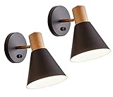 ClanKin Wall Sconces Lighting Fixture Set of 2,Black Rotateable Wall Mounted Bedside Wall lamp for I