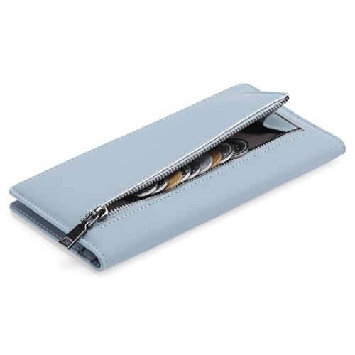 Wallets for Women Thin Leather RFID Blocking Credit Card Holder Bifold Long Ladies Wallet Billfold Clutch