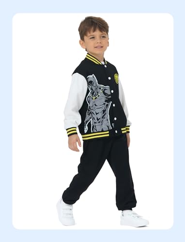 Image of Disney Marvel Bomber Jacket Spider Man Toy Story Cars Varsity Cardigan2-13Y | Officially Licensed Snap Button Coat,Fall Star Wars Graphic Cloth Top,Hulk Venom Stitch Mickey Lightning Mcqueen Kids Apparel