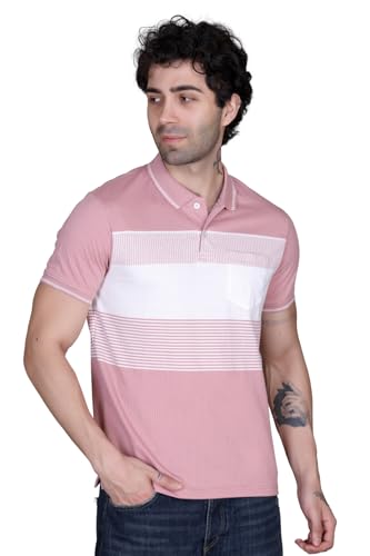 Image of SANE ORIGINALS T-Shirt for Men with Pocket || Textured Striped Polo for Men