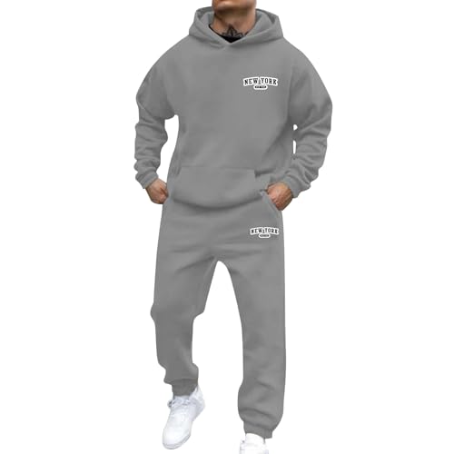 Ensemble de sport décontracté homme ensemble hiver à manches longues et capuche imprimée M