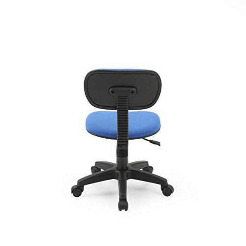 Hodedah Armless, Low-Back, Adjustable Height, Swiveling Task Chair with Padded Back and Seat in Blue, Not for adult use