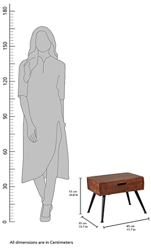 Image of Amazon Brand - Solimo Albireo Durable Bedside Table, with 1 Drawer (Acacia Wood with Natural Finish)