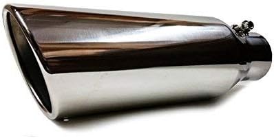 Universal Stainless Steel Exhaust Tip 2.5" Inlet 4" Outlet 12" Long