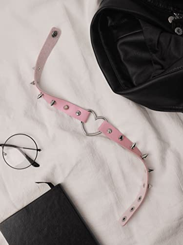 Sacina Heart. Spiked Choker Necklace, PU Leather Choker, Goth Choker, Gothic Necklace, Punk Necklace, Christmas Jewelry Gift for Women 7