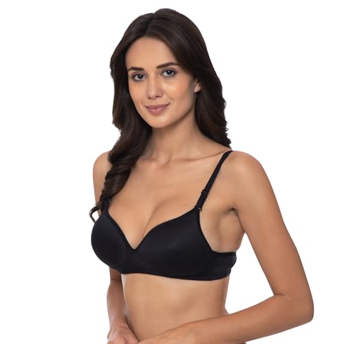 Image of Komli - Heavily Padded Push-Up Bra - Cotton Rich - Balconette - 3 /4th Coverage, Seamless, Wireless, Multiway Straps - T-Shirt Bra