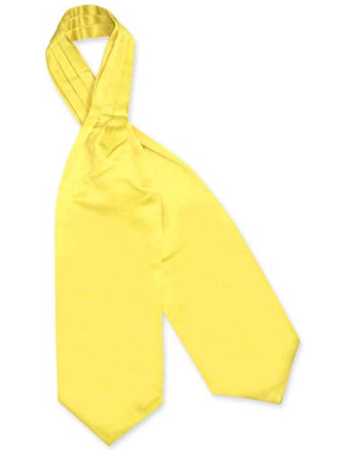 Vesuvio Napoli ASCOT Solid GOLDEN YELLOW Color Cravat Men's Neck Tie