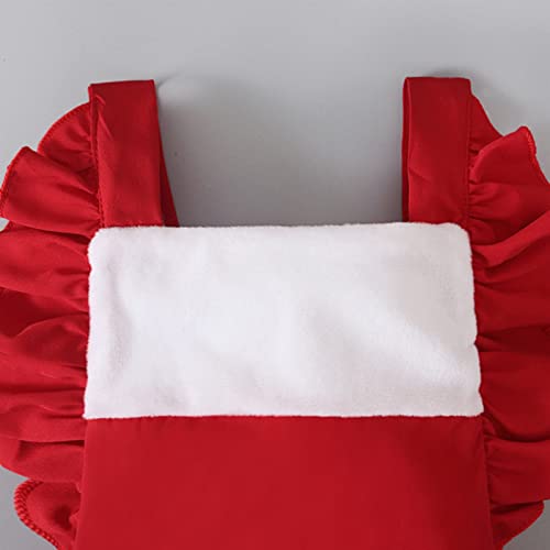 Santa Claus jurk baby meisjes, baby meisjes kerst kostuum romper tutu, een stuk lange rok, for xmas rendier verjaardag fancy dress up party outfit set (Size : 100) - Afbeelding 7