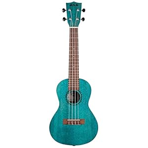 Kala Brand Music Co. Watercolor Meranti Collection, 4-String Ukulele, Right, Blue, Concert (KA-MRT-BLU-C)