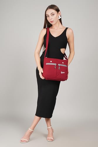 Image of Lasso Sling Bag For Women with Adjustable Strap Stylish Ladies Crossbody Polyester Sling Bag for Office, Causal, Travel & College | 7L Capacity & front double Pockets
