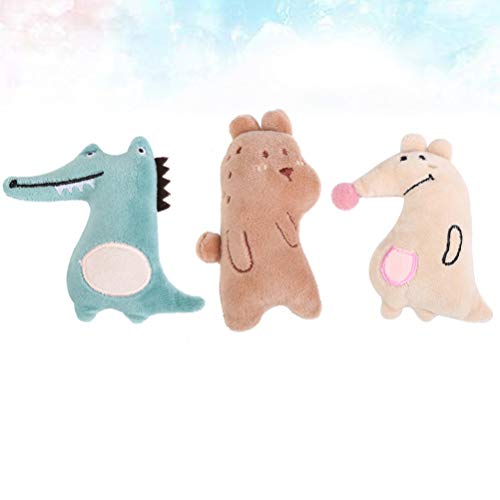 STOBOK 3 peças de brinquedo de erva de gato para mastigar de gato brinquedo de pelúcia de desenho an