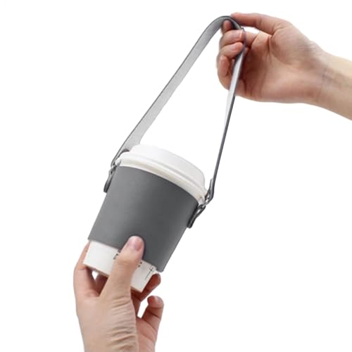 Cubras de taza reutilizables para bebidas frías | Período de bebidas hechas de cuero con correas de hombro, portabjees portátiles portador de mascotas portavas