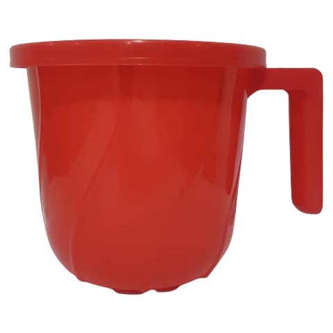 ATCUSA Premium Plastic Mugs for Bathroom Bath mug x 1 Mug Stripes Design BPA free Bathing Mugs Dabba camping mug, certified bathing water mug - 1.5 litre capacity - Assorted colors Cover
