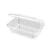 TELEVASO - 50 uds - Envase Recipiente para Comidas frías con Tapa bisagra Rectangular - Capacidad 750 ml - Polietileno (Pet) Transparentes