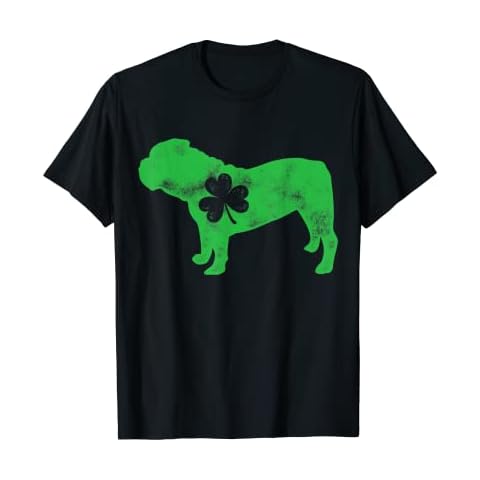 English Bulldog St Patricks Day Men Women Shamrock Dog Lover T-Shirt Cover