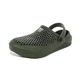 Adult Vented Clogs with Adjustable Heel Strap Slip-On Easy to Clean, Cushioned, Casual EVA Shoes for