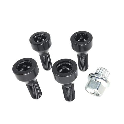 Set of 5 Pcs Wheel Stud & Bolt Locks Compatible with BMW 318i 325e 530i 550i 650i M5 M6 330Ci 330i 330xi 735iL 750iL 735i 325i 325is 36136786419 36131180882