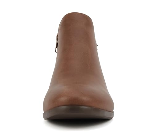 Soda CHOYA Women's Round Toe Faux Suede Stacked Heel Western Ankle Bootie4