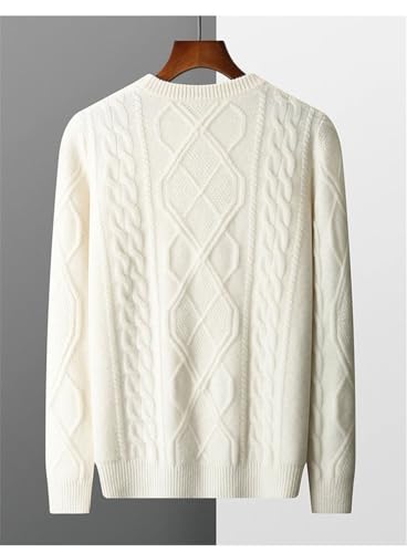 Men's Pullover Sweater Thicken O-Neck Textured Solid Warm Plus Size Knit Sweaters Tops3