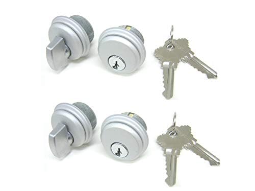 Pacific Doorware Aluminum Door Lock Mortise Cylinder &amp; Thumbturn, 2-Pack