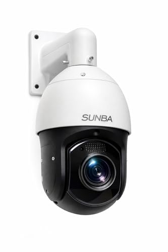 Image of SUNBA High Speed 5MP PoE+ Auto Tracking PTZ IP Camera Outdoor, 72X Zoom Security Dome, Two-Way Audio & Built-in TF Card Slot, Deep AI, Long Range Infrared Night Vision up to 1500ft (P636 V2)