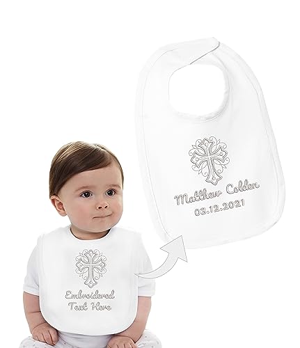 Personalized Embroidered Baby Bib for Christening
