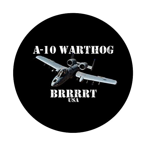 A-10 Warthog Military Airplane A10 Thunderbird BRRRRRT PopSockets Swappable PopGrip, Black - Image 3