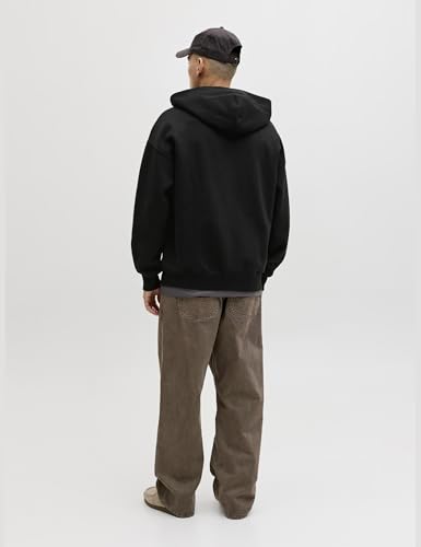 JACK & JONES Sudadera con Capucha para Hombre, Monocolor, Negro, M