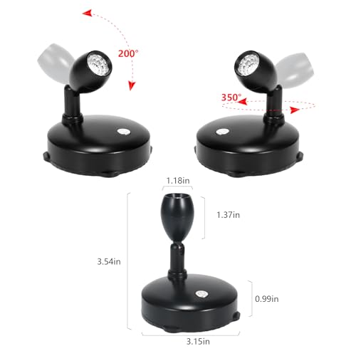 KANESIKI Wireless Battery Operated Spotlight RGB Up Lights for Indoor with Remote Control and Timer, LED Disc Lights, Dimmable Tree Lights, Wall Lights for Art Painting, Pictures, Target for