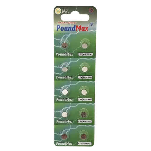Pilas alcalinas PoundMax AG1 LR621 1.5v, paquete x10 miniatura 7