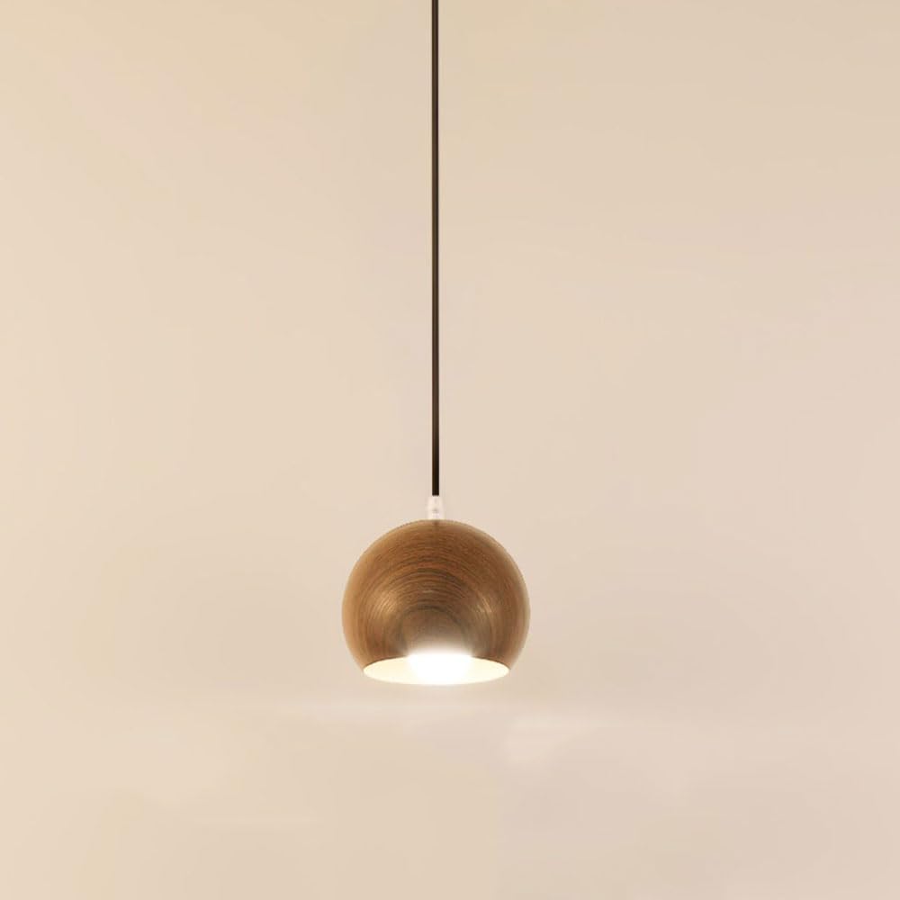 Lampe suspendue en bois pour îlot de cuisine et luminaire de salon en métal
