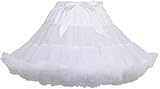 Honeystore Women's Puffy Tulle Skirt Chiffon Petticoat Tutu Princess Pettiskirts White