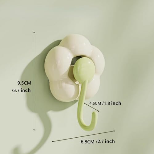 Image of House of Quirk No-Trace Vacuum Suction Cup Hooks | 3 Pack Heavy Duty Floral Wall Hooks for Bathroom, Kitchen & Door Back | Removable Reusable Storage Hangers (Multicolor)