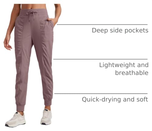 Image of CRZ YOGA Ease Line Joggers 26 inch /28.5 inch /30.5 inch | Casual, Lightweight, Ruched Design, Pockets, for Women