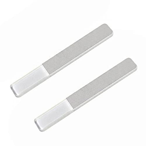 2 Stk Glasnagelfeile Fein Nagelfeile Glas,Glasfeile für Nägel Professionelle Glasnagelfeile Nagelfeile Glasfeile Nagelfeilen Polierblöcke für Babys Kinder Erwachsener Cover