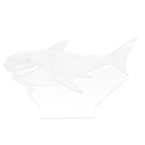Lámpara de mesa 3D ilusión óptica tiburón 7 colores miniatura 3