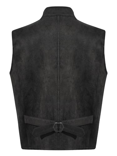 Choomomo Boys Medieval Victorian Prince Vest Steampunk Lapel V-Neck Double Breasted Dressy Waistcoat4