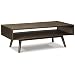 Signature Design by Ashley - Kisper Contemporary Rectangular Cocktail Table w/ Storage Shelf, Dark Brown