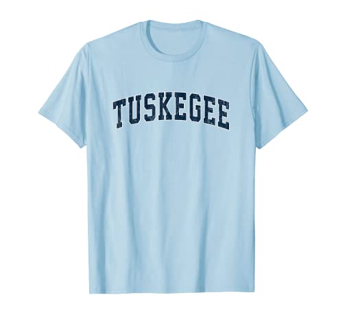Tuskegee Alabama AL Vintage Deportes Diseño Marino Camiseta
