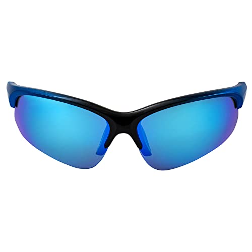 MAXX Domain Sport Golf Sunglasses Black and Blue with Polarized Blue Mirror Lens2