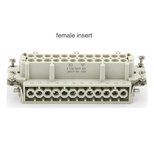 Conector rectangular de 24 núcleos He-024 industrial impermeable 16A 6