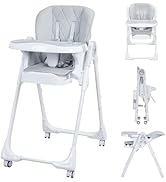 揺れ機能付きベビーチェア グレー Amazon | Thinkmax ベビー チェア ハイチェア＆ローチェア 折りたたみ