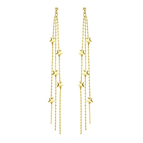 555Jewelry Pendientes largos de acero inoxidable para mujer, Metal, no conocido Cover